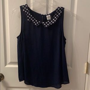 LC Lauren Conrad Minnie Scallop Collar Top